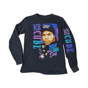 Ice Cube Today Was A Good Day Long Sleeve Graphic Shirt Black Mens Small S